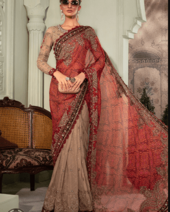 Maria B Stiched Chiffon Saree Latest Collection