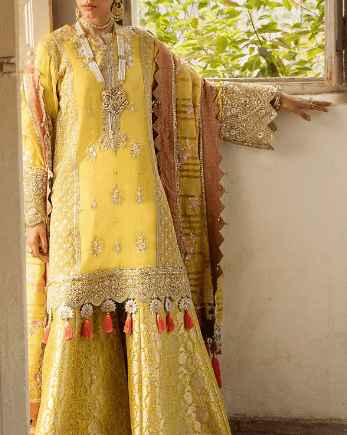 yellow Chiffon salwar kameez