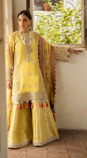 yellow Chiffon salwar kameez