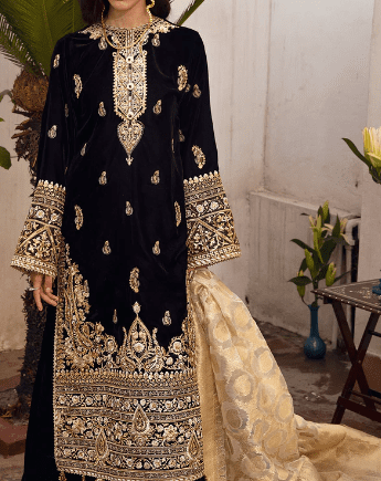 Black Velvet Salwar Kameez